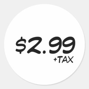 Etiqueta de precio con impuesto