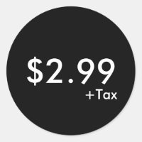 Etiqueta de precio con impuesto