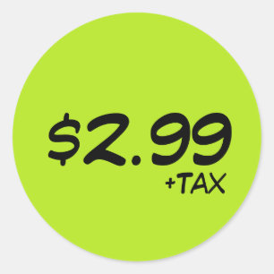 Etiqueta de precio con impuesto