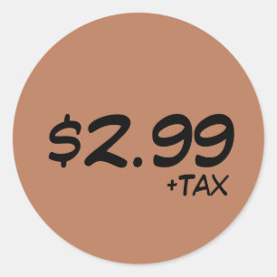 Etiqueta de precio con impuesto