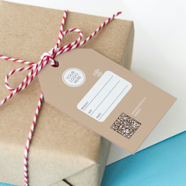 Etiqueta de precio de ampliación de código QR edit (Business Company Logo Price QR Code Hang Tag)