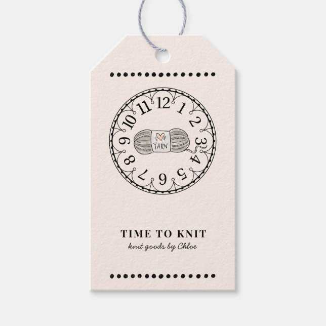 Etiqueta de precio de artículos de Knit hechos a m (Anverso)