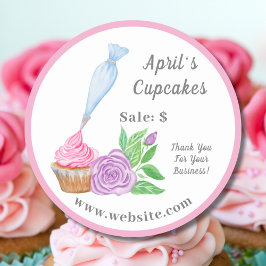 Etiqueta de Precio de Cupcake con Glaseado Acuarel
