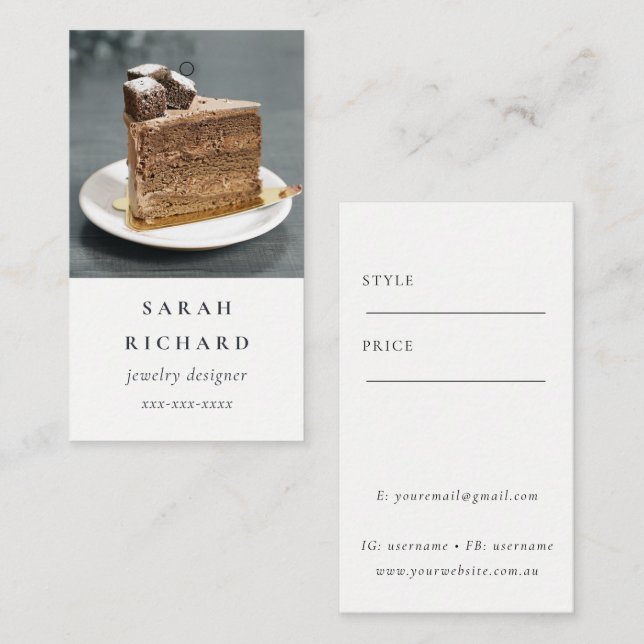 Etiqueta de precio de foto personalizada minimalis (Anverso / Reverso)