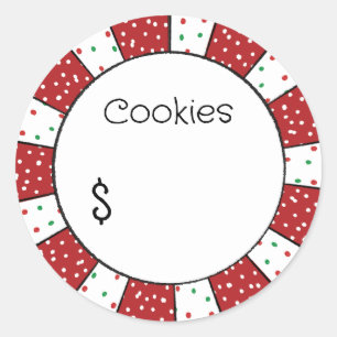 Etiqueta de precio de galletas de Navidad italiana