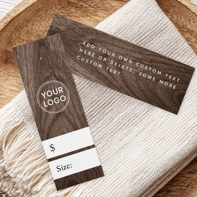Etiqueta de precio de grano de madera marrón (Brown wood grain look price tag)