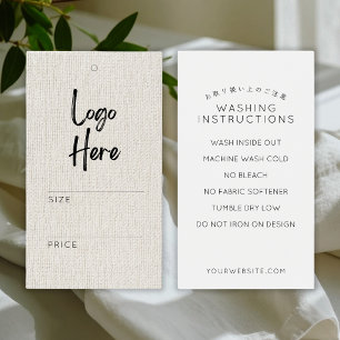 Etiqueta de precio de logo de lino simple con inst