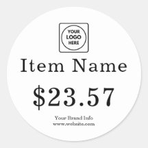 Etiqueta de precio de logotipo blanco | Etiqueta p