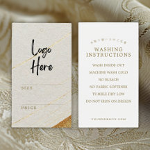 Etiqueta de precio de logotipo de oro blanco Instr
