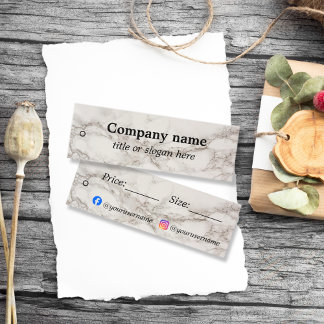 Etiqueta de precio de mármol beige