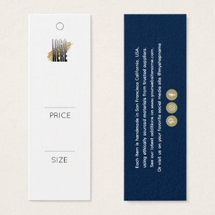 Etiqueta de precio de ropa azul marino profesional