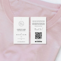 Etiqueta de precio de ropa con código QR minimalis