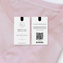 Etiqueta de precio de ropa con código QR minimalis
