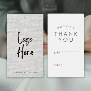 Etiqueta de precio de ropa con logo de tela gris m