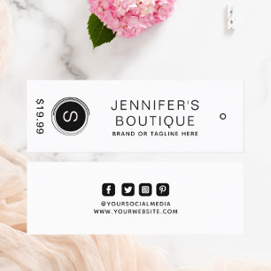 Etiqueta de precio de ropa de boutique Monograma n