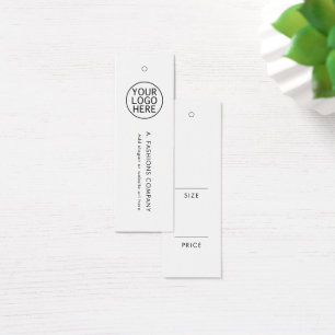 Etiqueta de precio de ropa minimalista con logotip