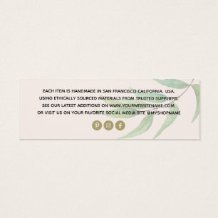 Etiqueta de precio de ropa Simple Eucalyptus Blush