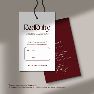 Etiqueta de precio de tarjeta de ropa con logotipo