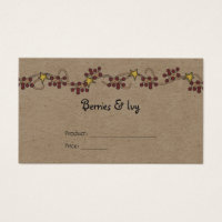 Etiqueta de precio del producto Country Berry and 