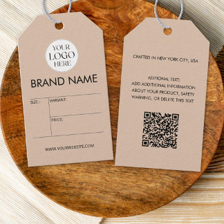Etiqueta de precio minimalista moderna con logotip