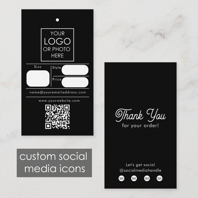 Etiqueta de precio minorista editable Clothing Swi (Editable Retail Price Tag Clothing Swing Tag Black)