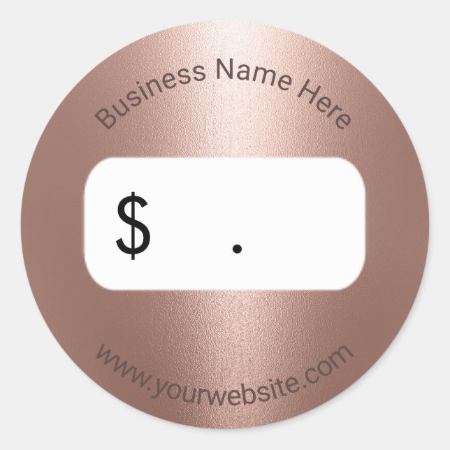 Etiqueta de precio Moderno Rosa Gold Metallic (Anverso)