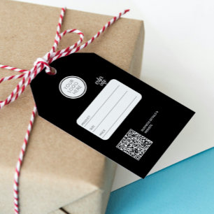 Etiqueta de precio negro de código QR editable con
