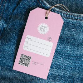 Etiqueta de precio rosado de código QR editable co