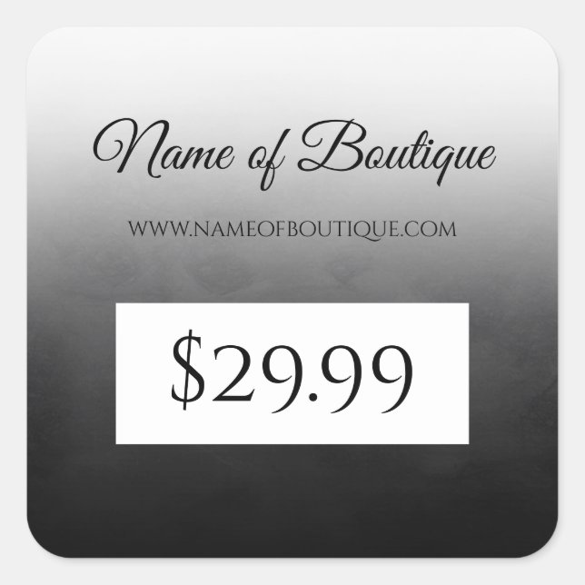 Etiqueta de precio simple simple en negro (Anverso)