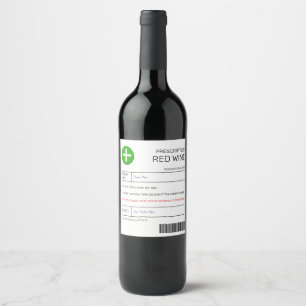 Etiqueta de prescripción de vino rojo
