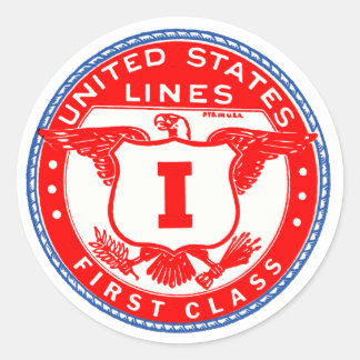 Etiqueta de primera clase de Líneas de Estados Uni
