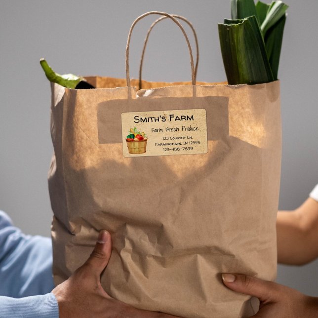 Etiqueta de producción fresca de granja personaliz (Subido por el creador)