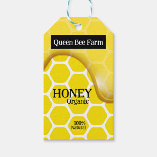 Etiqueta de producto 100% natural de Honey Organic