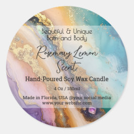 Etiqueta de producto Agate Swirl Bottle Candle Jar