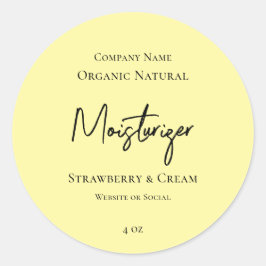 Etiqueta de producto amarillo para el cuidado de l