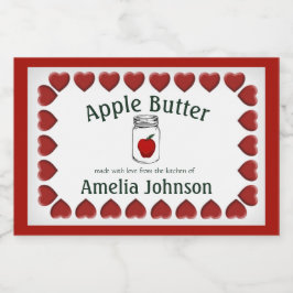 Etiqueta de producto Apple Butter Made with Love 3