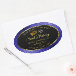 Etiqueta de producto azul real negra Ladybug con l