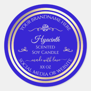 Etiqueta de producto azul real Rosa de vintage de 