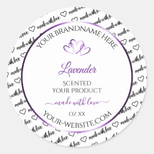 Etiqueta de producto Black White Word Cloud Purple