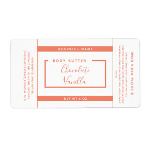 Etiqueta de producto blanco de la tipografía moder