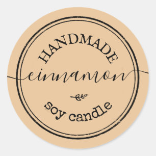 Etiqueta de producto con borde negro de letra manu