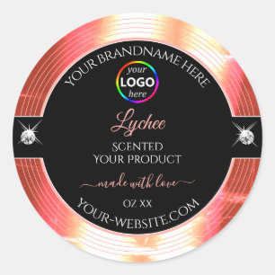 Etiqueta de producto con el logotipo de oro del Ro
