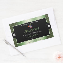 Etiqueta de producto con el logotipo verde de la s