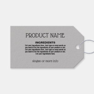 Etiqueta de producto con lista de ingredientes