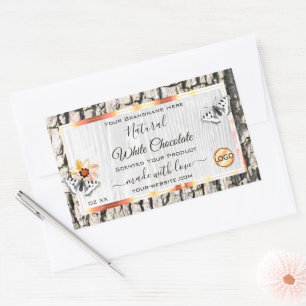 Etiqueta de producto con logotipo del marco dorado