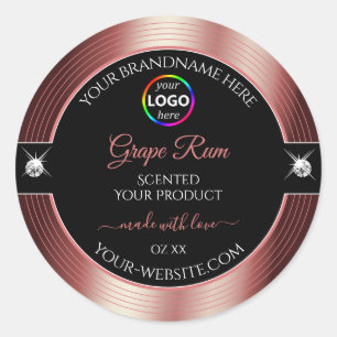 Etiqueta de producto con logotipo rojo de vino bri