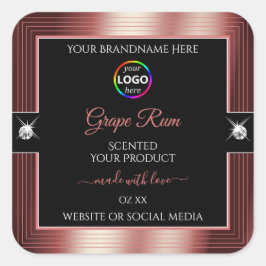 Etiqueta de producto con logotipo rojo de vino bri
