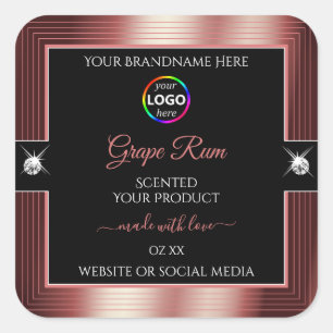 Etiqueta de producto con logotipo rojo de vino bri