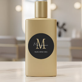 Etiqueta de producto con monograma minimalista