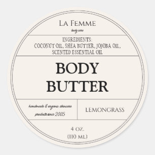 Etiqueta de producto cosmético mínimo de marfil bl